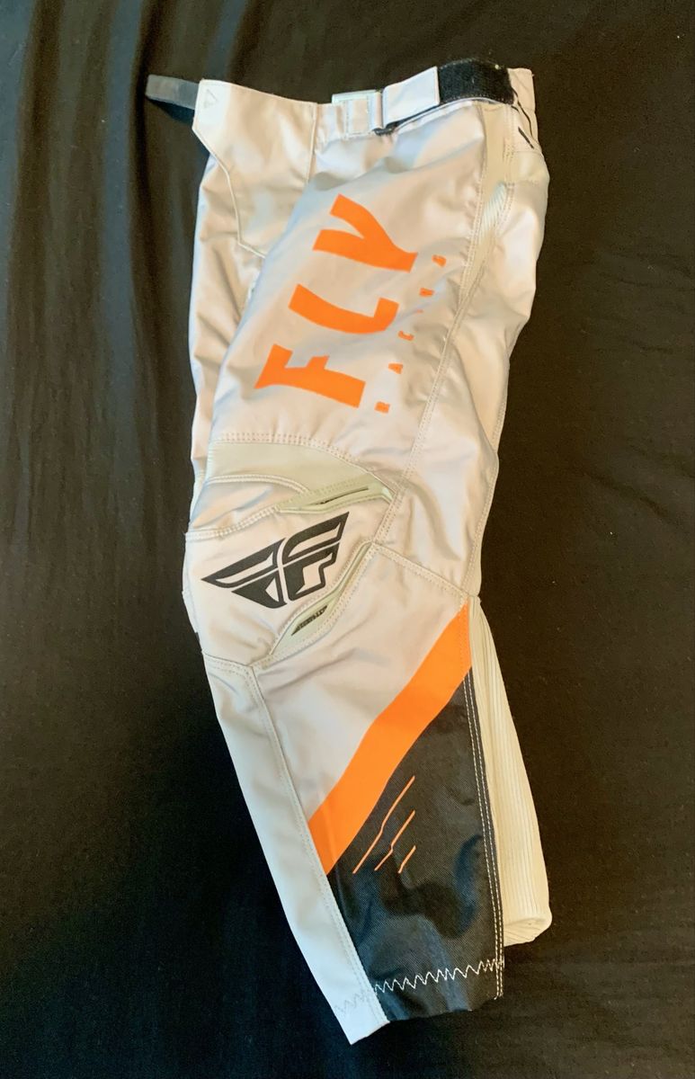 FLY Racing F-16 Youth Motocross Riding Pants - Grey/Black/Orange Youth Sz 18