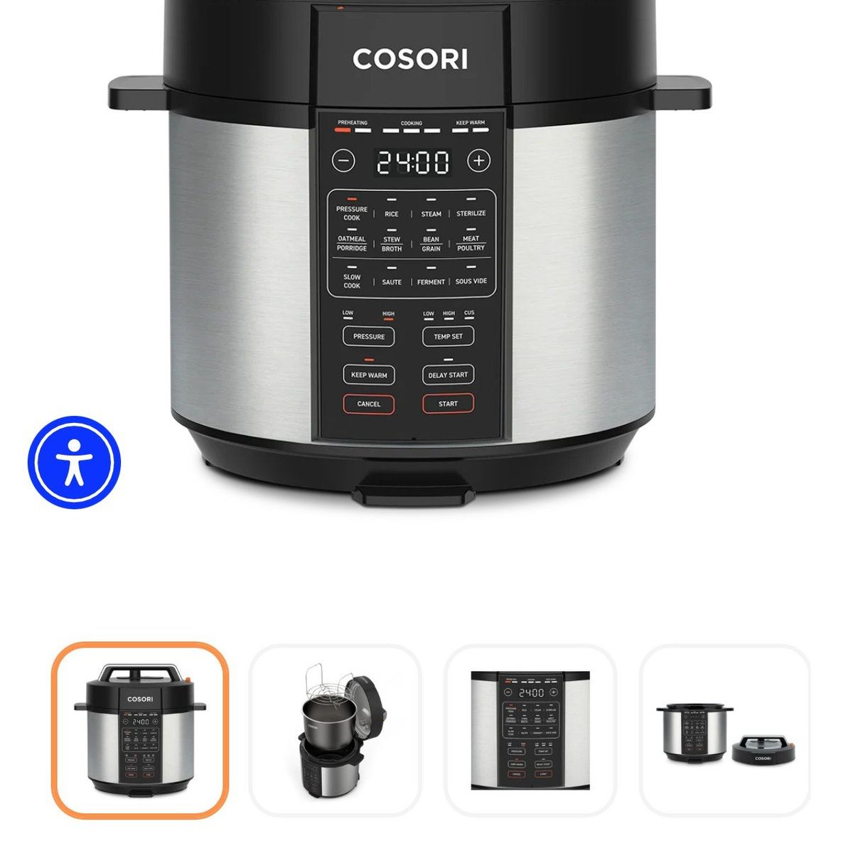 COSORI CMC-CO601-SUS 6.0-Quart Stainless Steel Pressure Cooker/Multi-Cooker