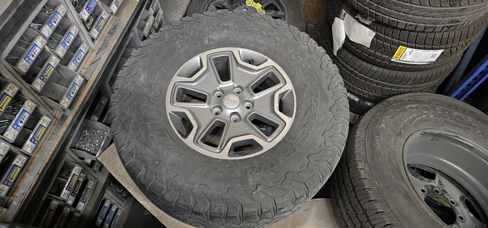 OEM JK Wrangler Rubicon Wheels (5) with Tires