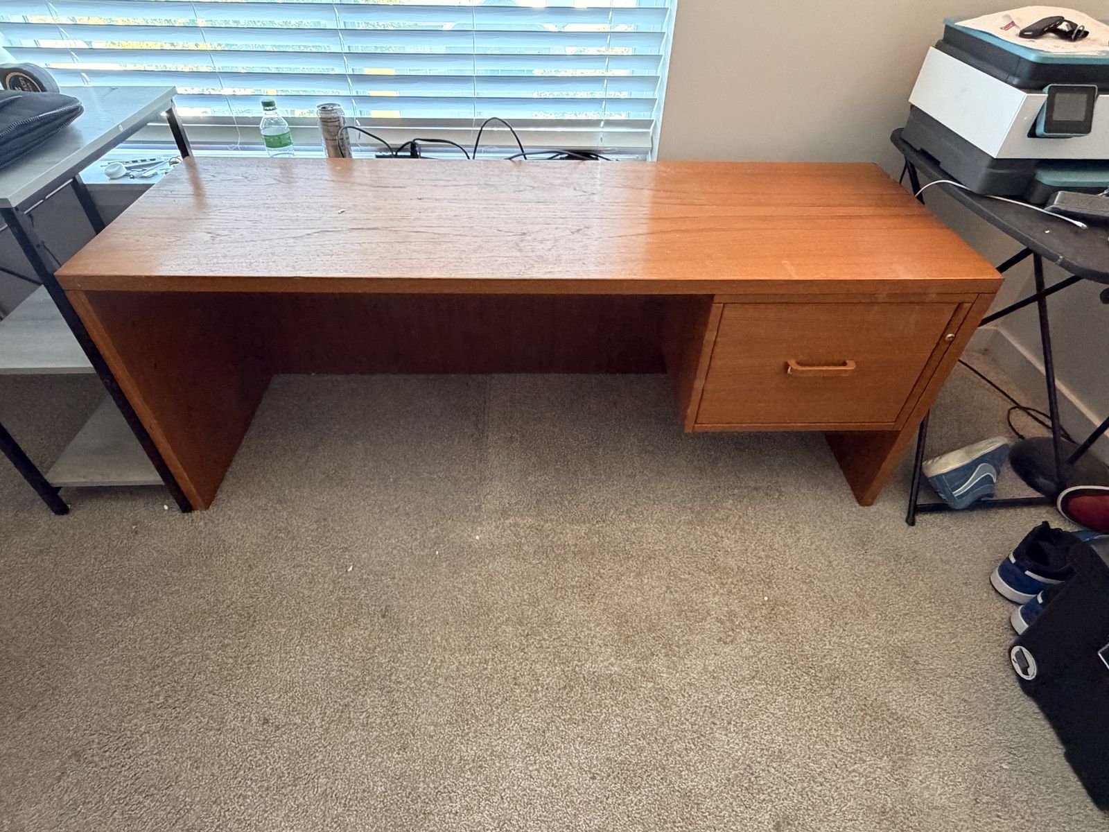 Vintage $20 OBO Wood TV Stand / Desk– 5 Ft Long – Must Go Before Move