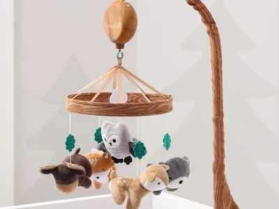 The Peanutshell Woodgrain Musical Baby Crib Mobile