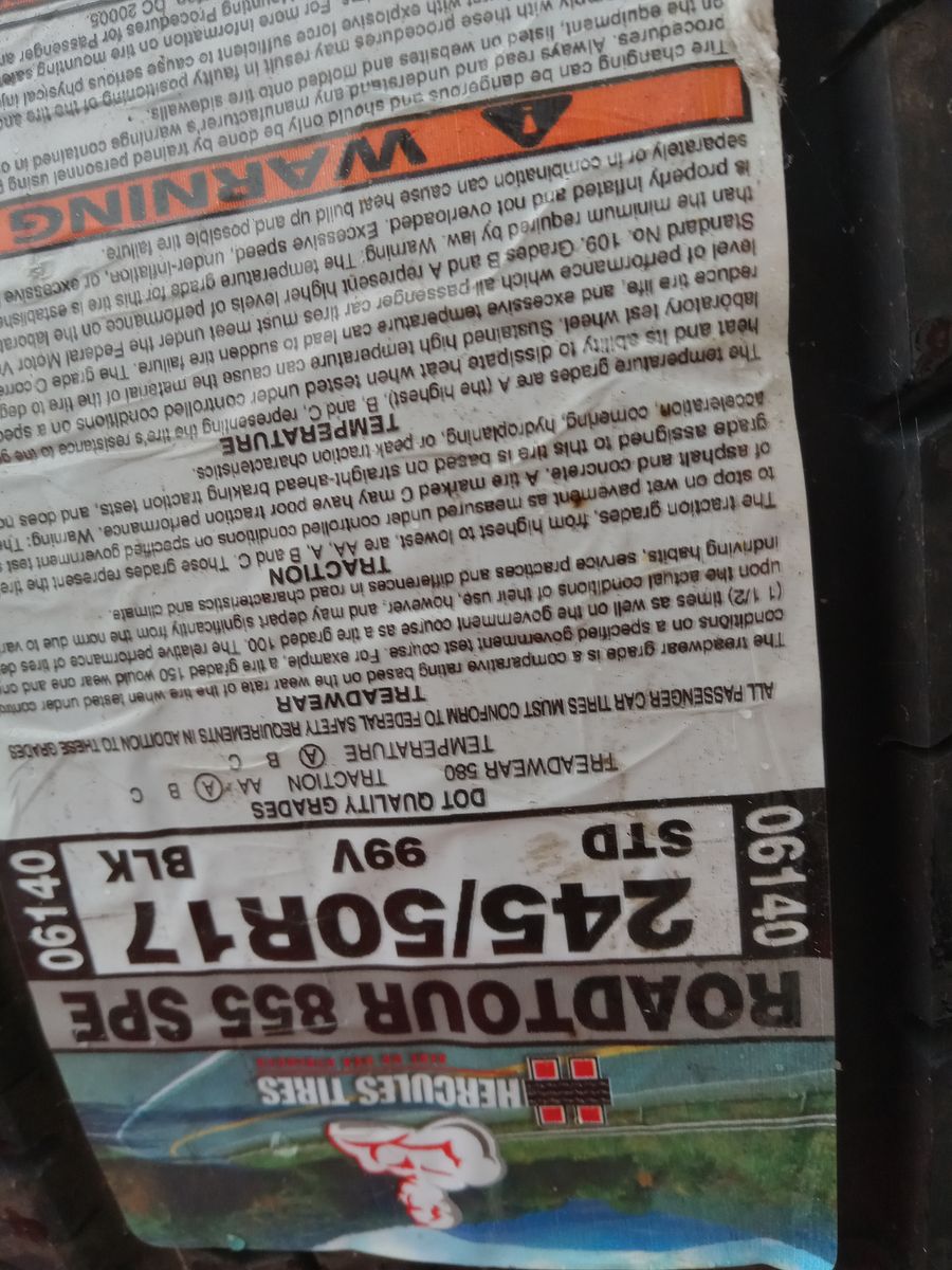 245 50 R 17 new tire