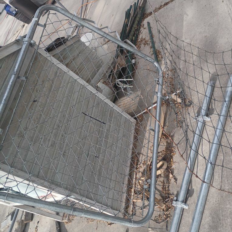 chain link gate with poles