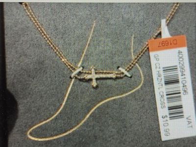New Lussoro 18K Gold Plated Horizontal Cross Anklet – Dainty CZ Sideways Cross