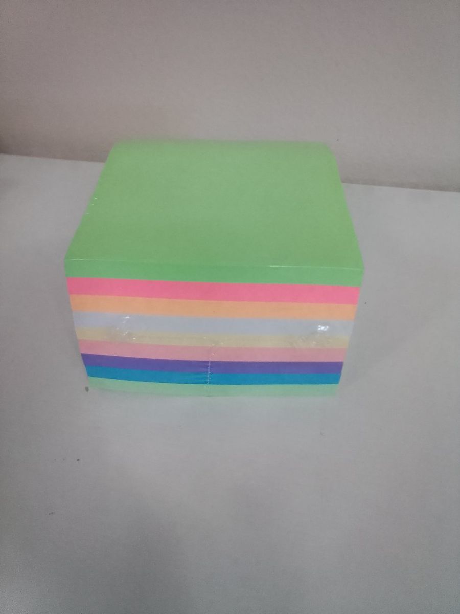 Rainbow Sticky Note Cube – Bright Multicolor Memo Pad 
