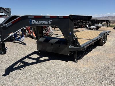 8.5x24 Diamond C HXD-GN 210 Gooseneck Wide Body w/ Drive Over Fenders Tilt Trailer - 23K GVWR - Hydraulic Jack(s)