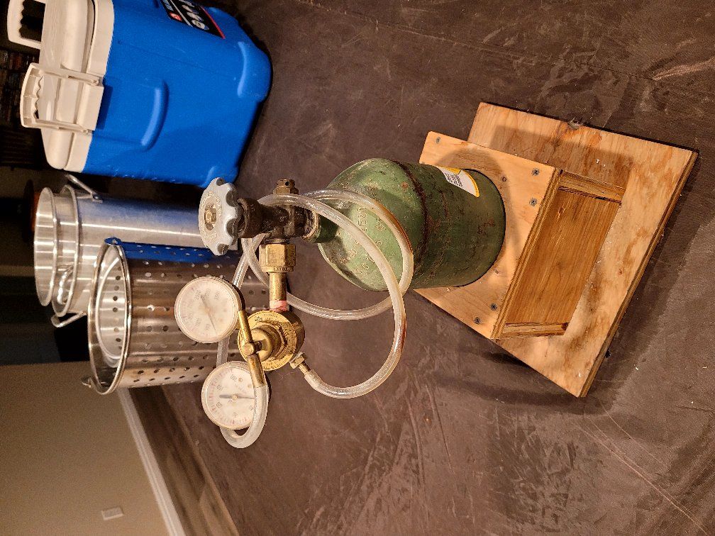 oxygen tank with gages