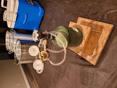 oxygen tank with gages