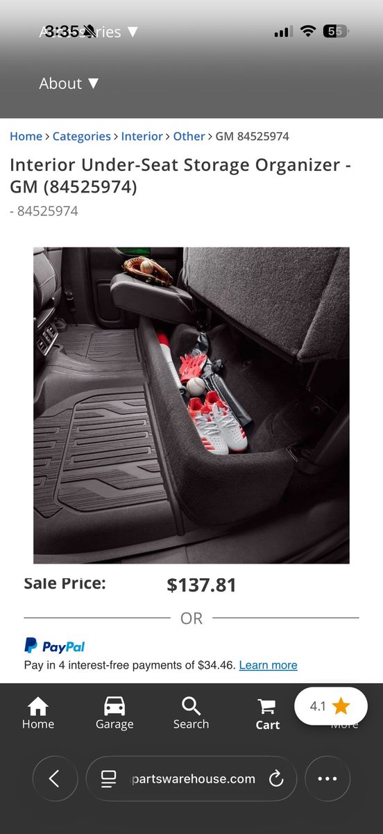 Interior Under-Seat Storage Organizer - GM