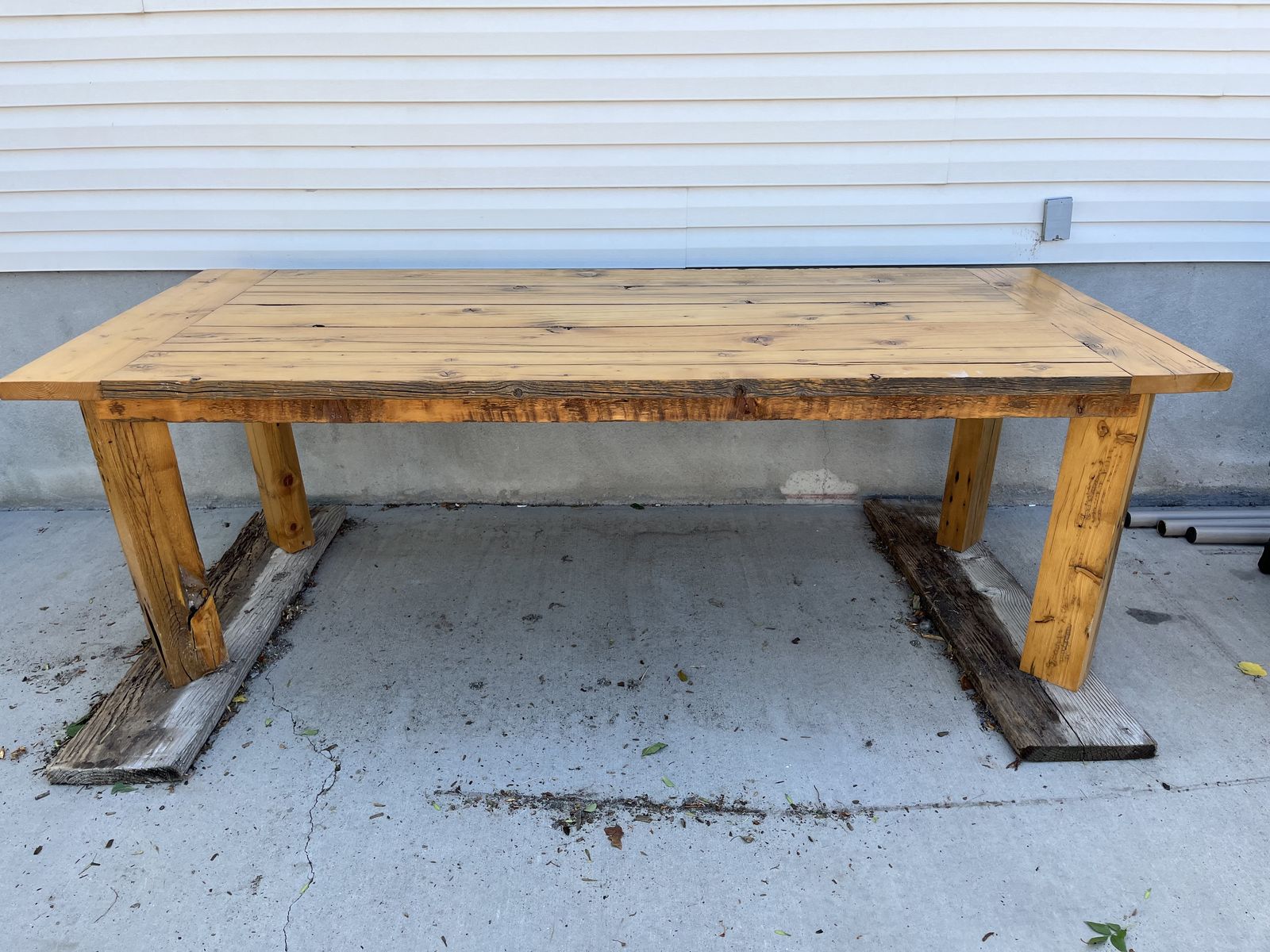 Rustic solid pine farmhouse table