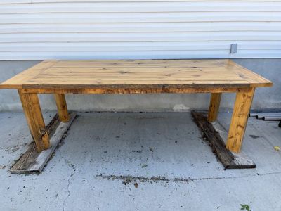 Rustic solid pine farmhouse table