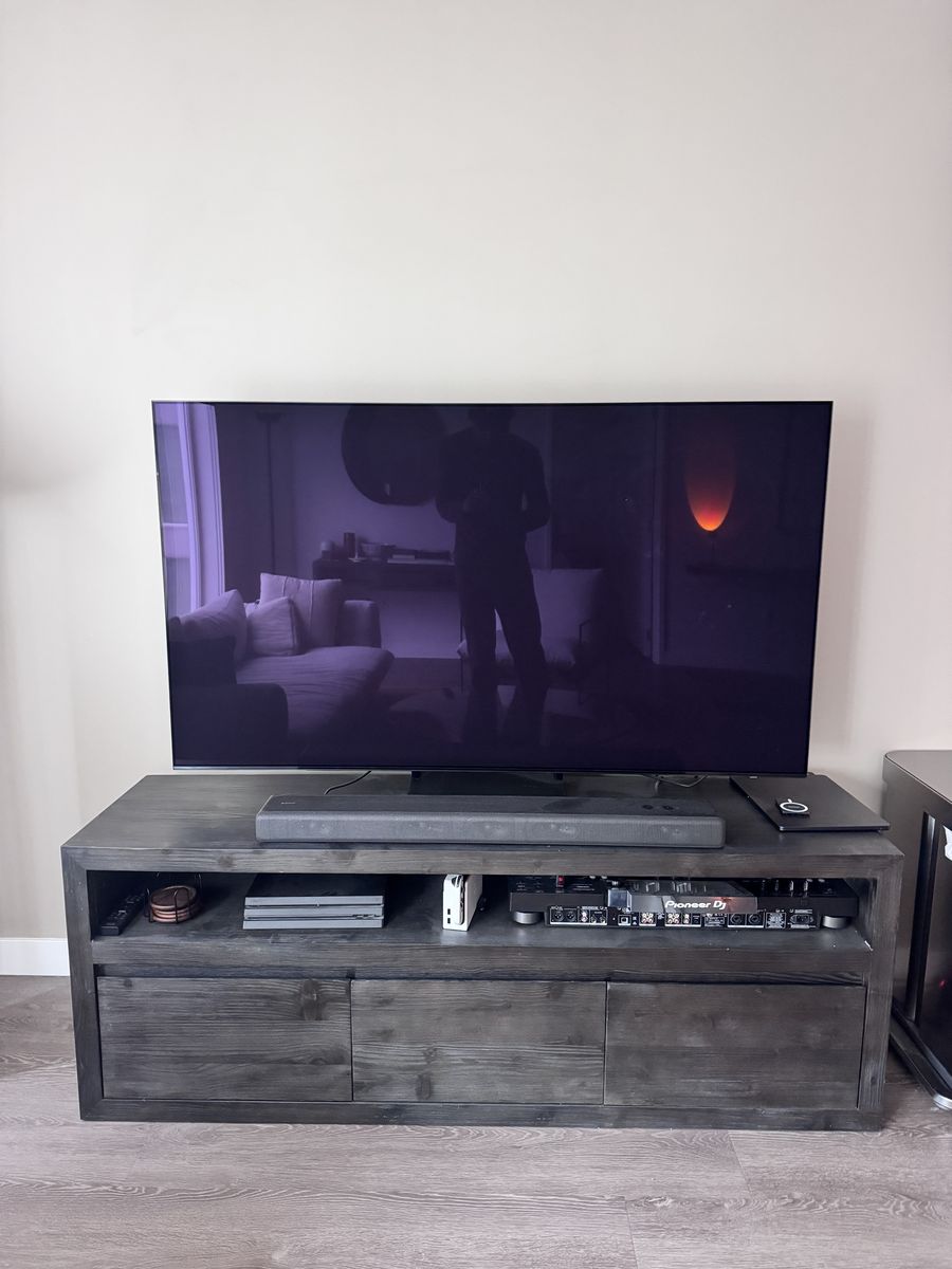 Pottery Barn Folsom 3-Drawer Media Console – Charcoal 66"