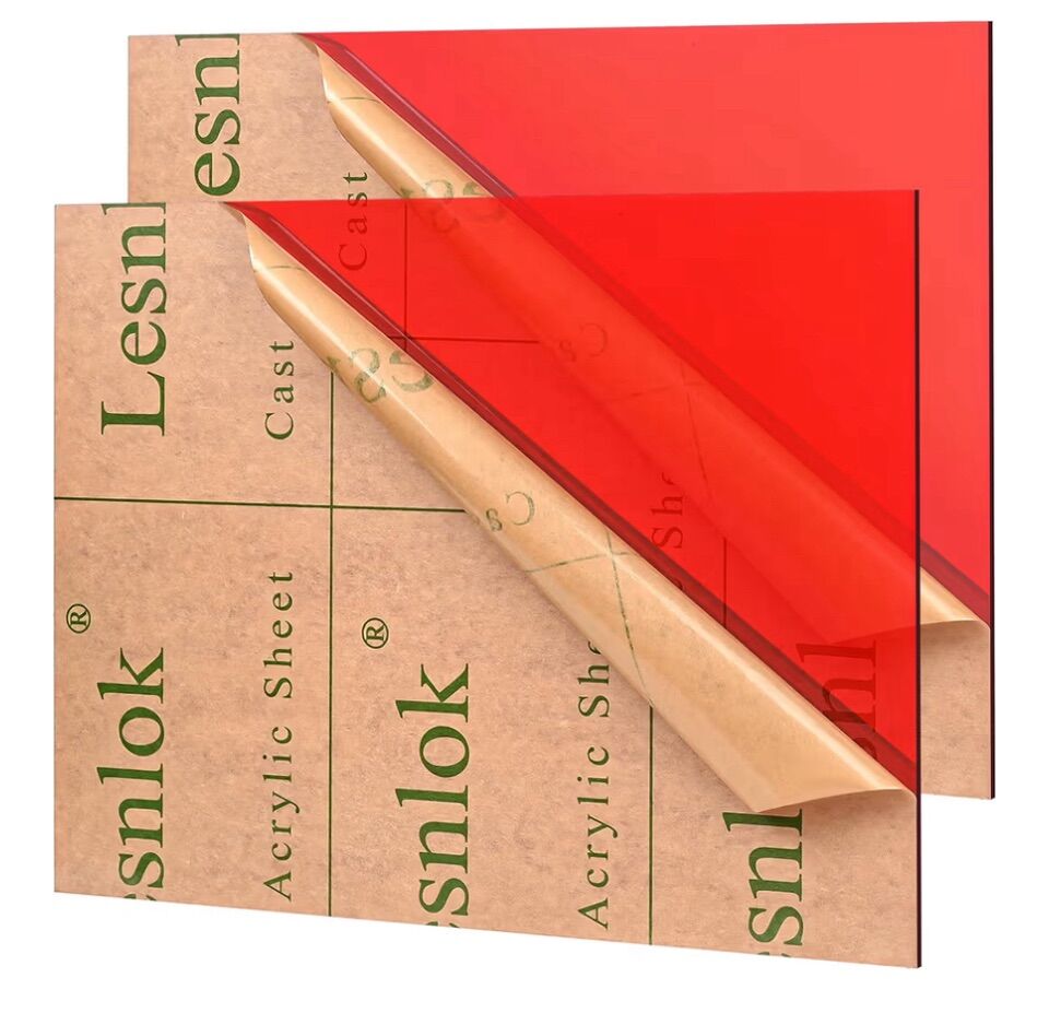 2pk 24x18 Red Acrylic Sheet 1/8 inch Thick 3mm