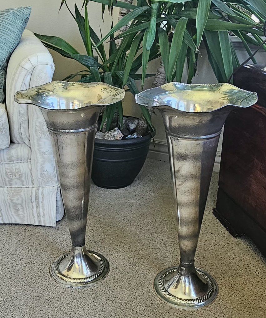 Vintage Trumpet Vases 22"Tx9.5"W