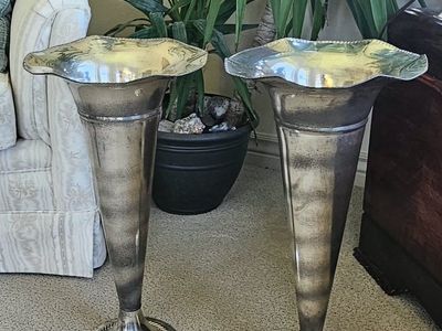 Vintage Trumpet Vases 22"Tx9.5"W
