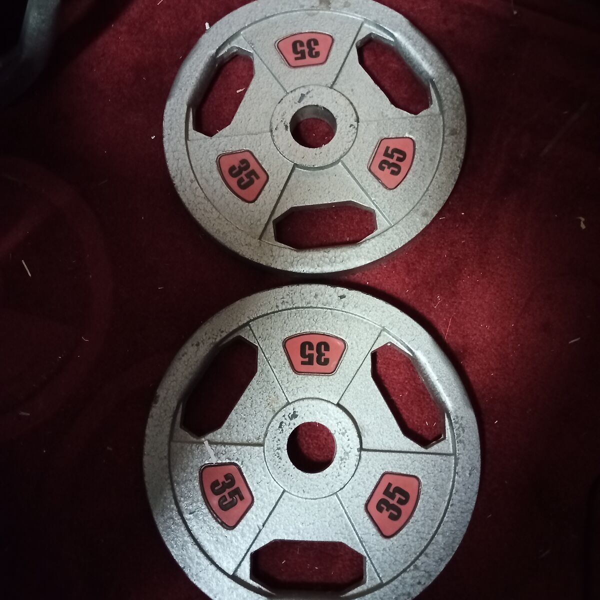 Pair 35lbs cast iron plates