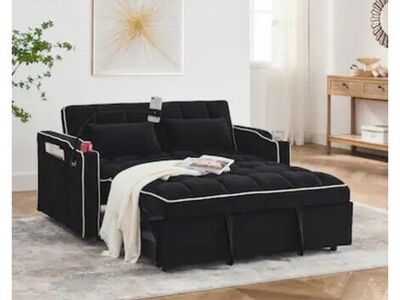 NEW Black Foldable Sofa Adjustable Backrest