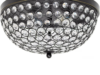 Elipse Crystal 13 Inch Ceiling Flush Mount Light — New