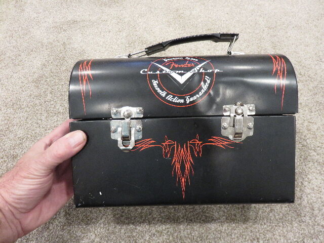 VINTAGE FENDER CUSTOM SHOP CLASSIC STYLE LUNCH BOX - RARE GRAPHICS!