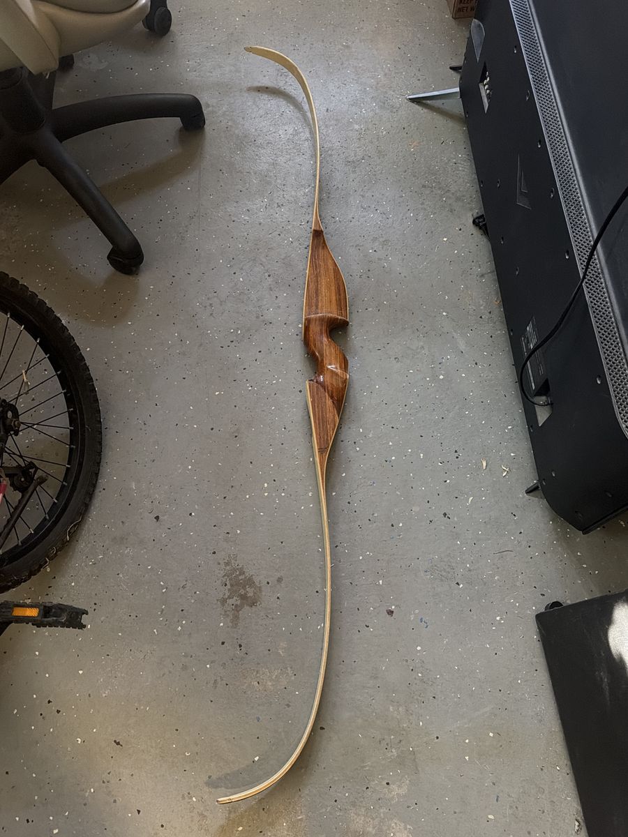 Handmade Wooden Recurve Bow - Left Handed Hunting/Target Archery Bow (No String)