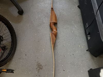 Handmade Wooden Recurve Bow - Left Handed Hunting/Target Archery Bow (No String)