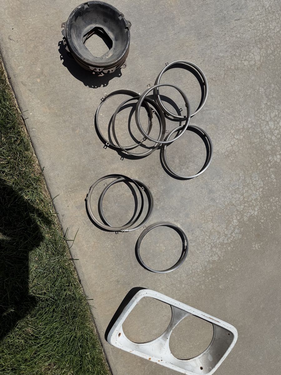 1972 gmc truck head light buckets and rings