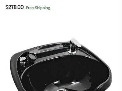 Collins Mfg Black Oval ABS Plastic Shampoo Bowl Salon Sink