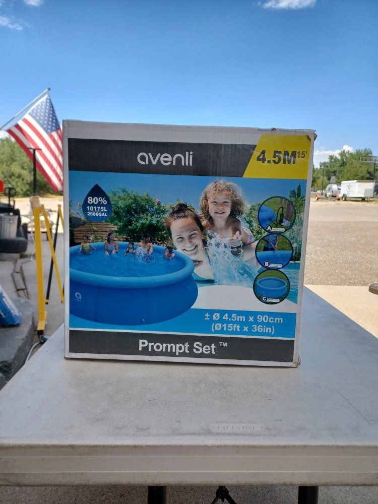 Avenli 15ft x 36in Prompt Set Inflatable Round Above Ground Swimming Pool 2886 GAL