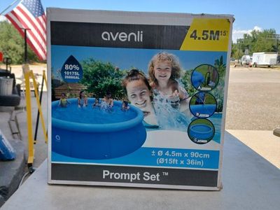 Avenli 15ft x 36in Prompt Set Inflatable Round Above Ground Swimming Pool 2886 GAL