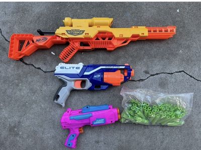 3 Nerf guns
