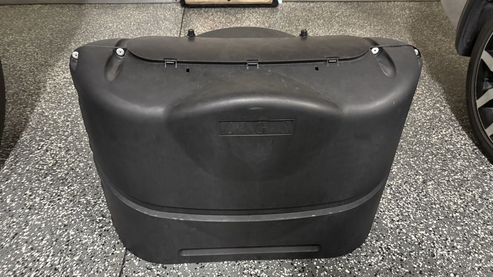 RV Dual Propane Tank Cover - Black Molded Plastic LP Gas Cover