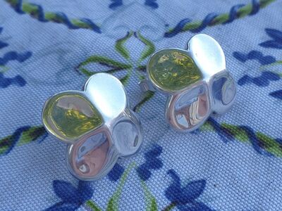 Sterling Silver 925 Flower Earrings