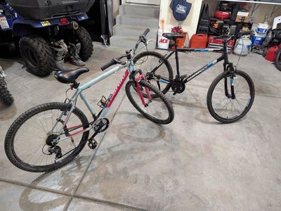 Pair of mountain bikes
