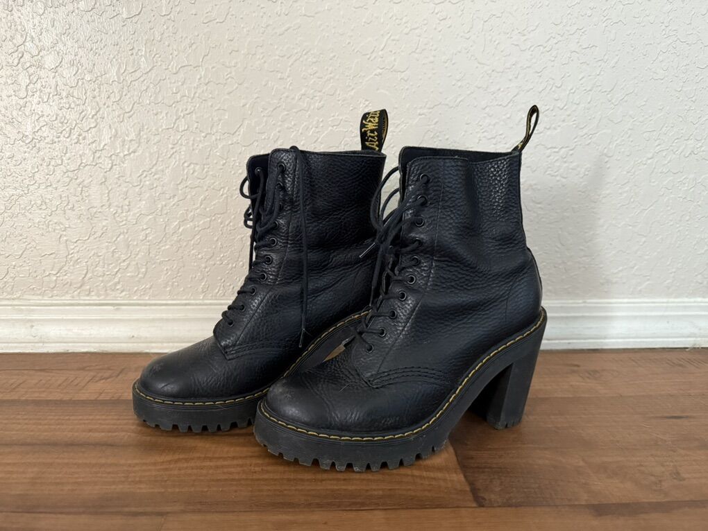 Dr Martens Leather Heeled Boots 6.5