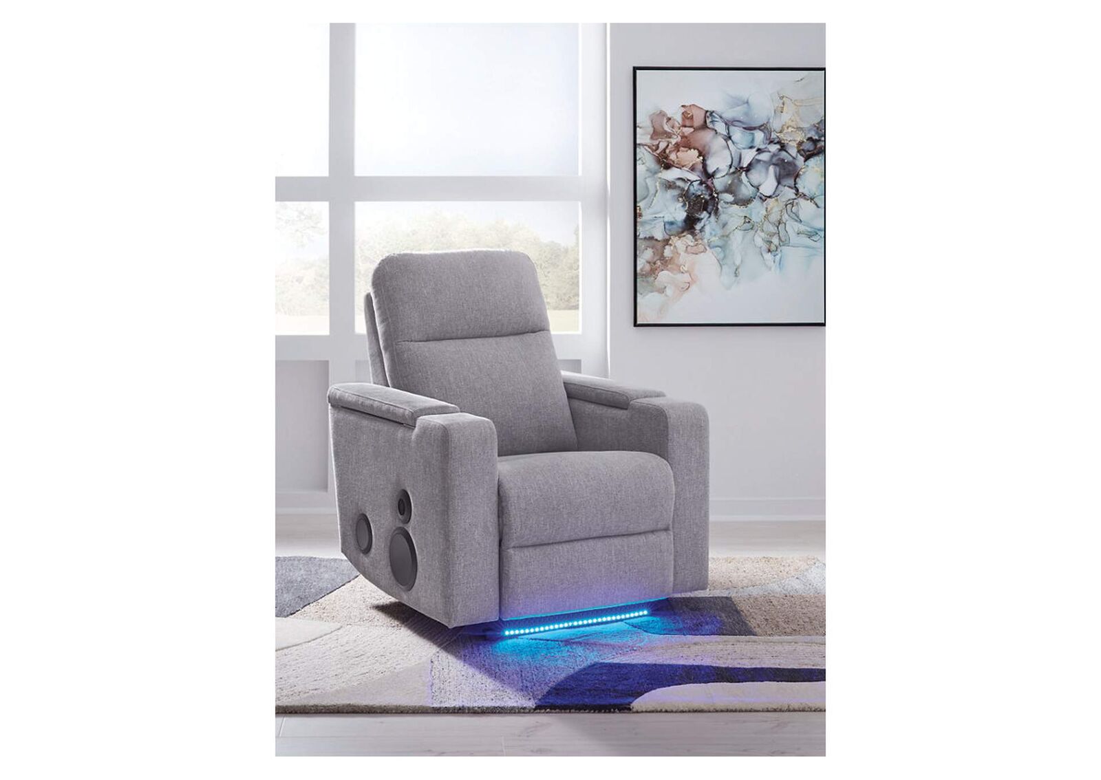 Pineland Auto-Rocking Power Recliner w/ Audio System- Living Room Furniture - Action Home Furniture