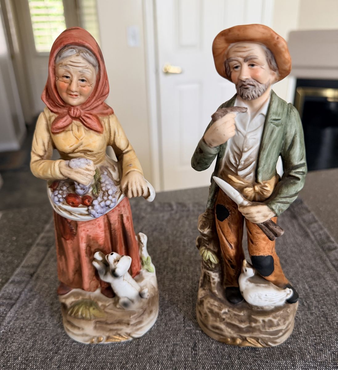 Vintage 1980’s Homco Porcelain Old Man and Woman Figurines Set
