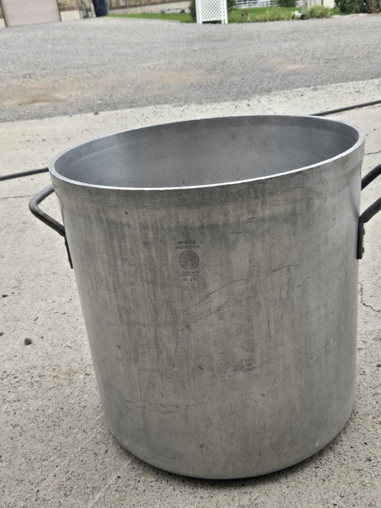 Vintage Wear-Ever Aluminum No. 4258 Commercial Stock Pot 80 Qt Heavy Duty