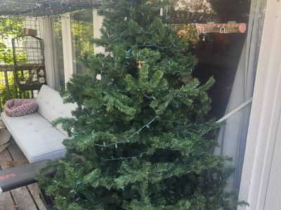 Pre-Lit 7' Artificial Christmas Tree with Base