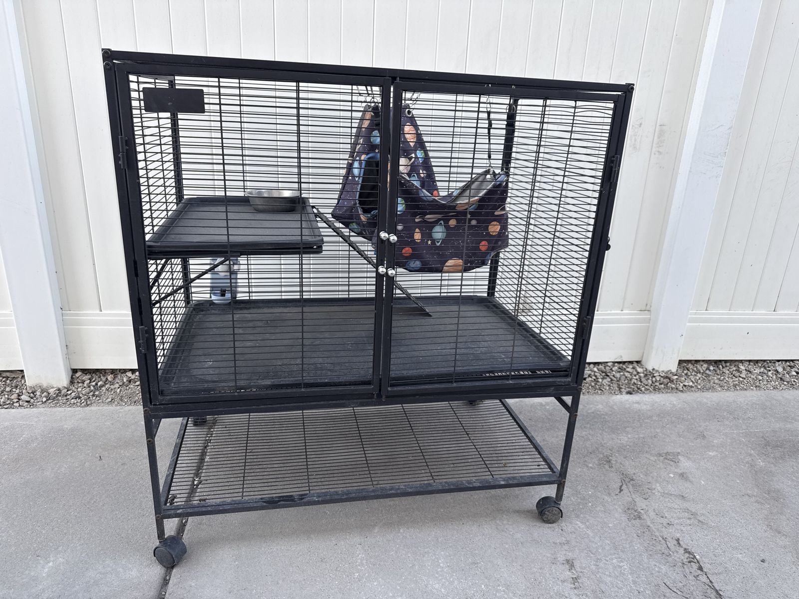 Two-Story Ferret & Small Animal Cage with Wheels