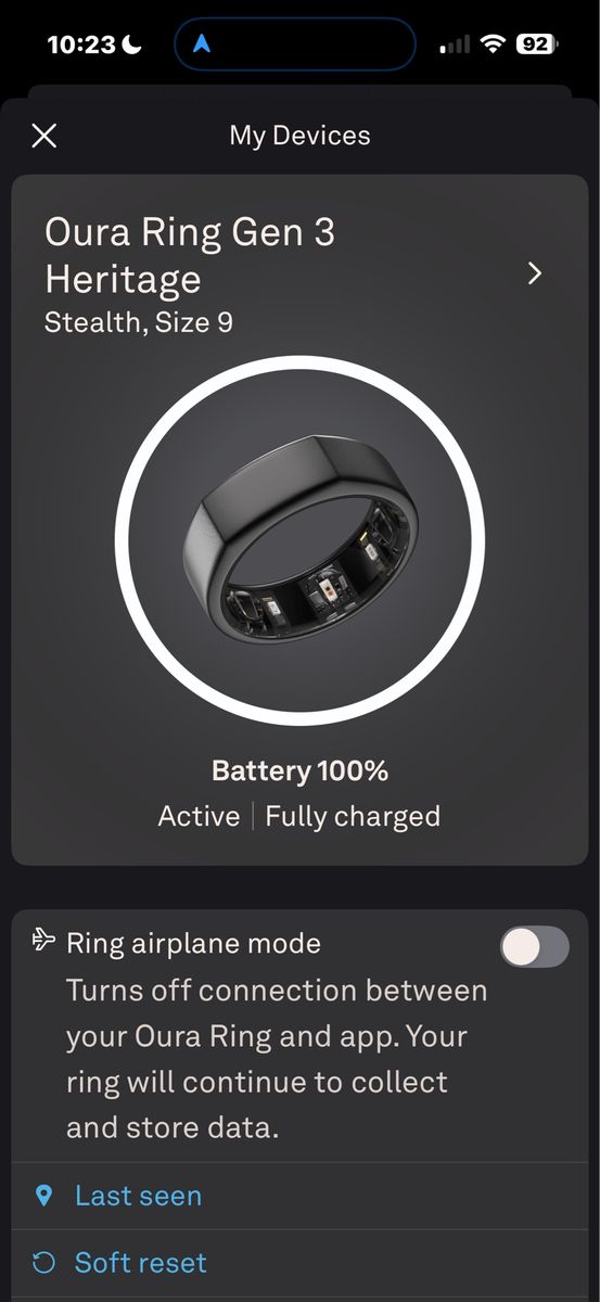Oura Stealth Ring Size 9 Gen 3