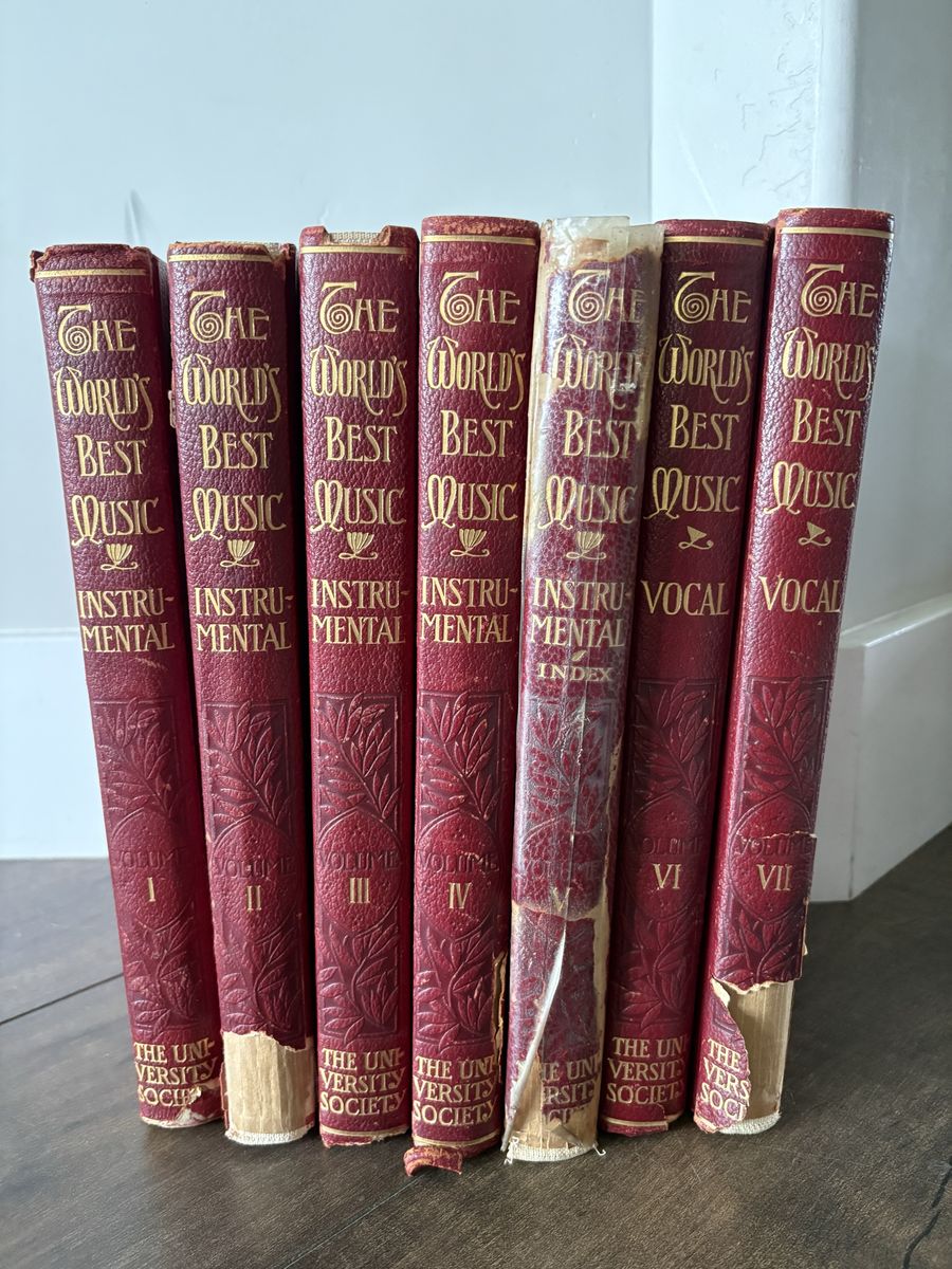 Antique 1909 The World's Best Music Book Set (7 Volumes) - The University Society