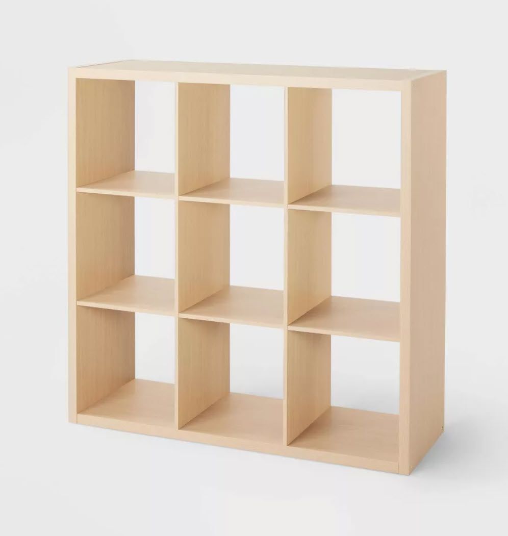 [NEW] Brightroom 13" 9-Cube Storage Organizer Shelf - Natural