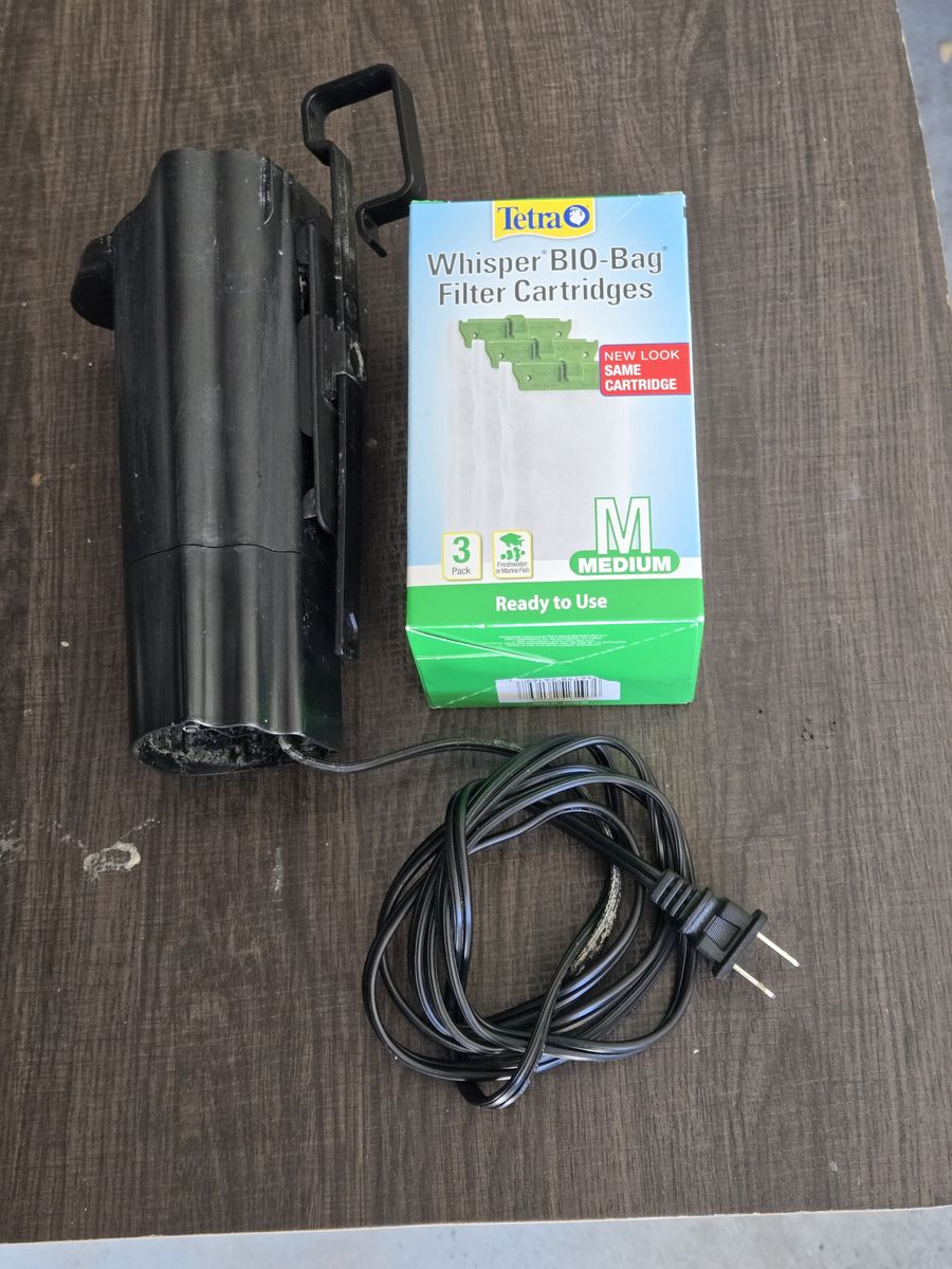 Tetra Whisper 5-10 Gal, PF-10 Fish Tank Filter + 2 new Cartidges