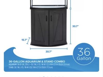 Complete setup 36 gallon bow front
