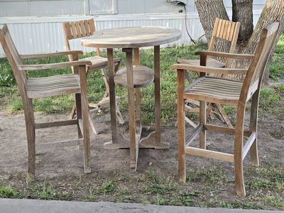 Teak Bar Height Patio Set