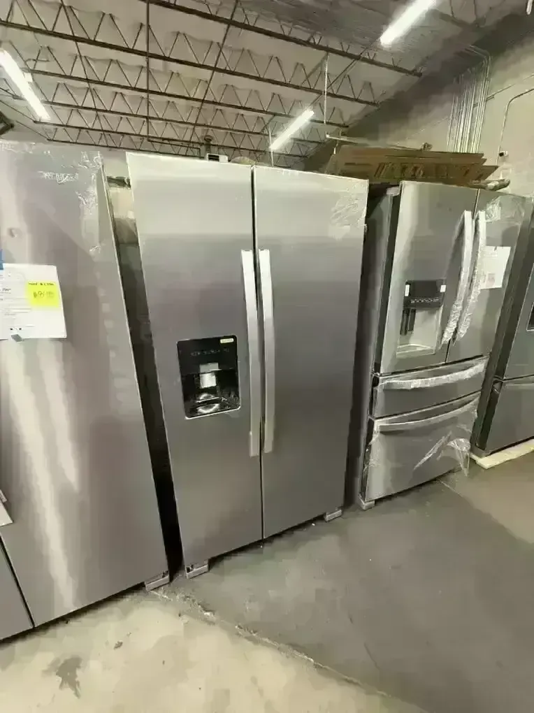 NEW WHIRLPOOL 25 C FT STAINLESS SIDE BY SIDE