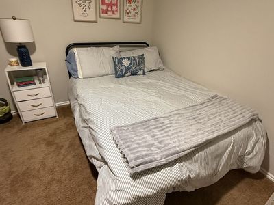 Full Size Bed Frame + Mattress + Memory Foam Topper – Like New – $140