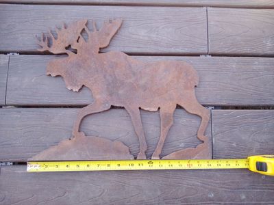 Rustic Moose Metal Wall Art Decor