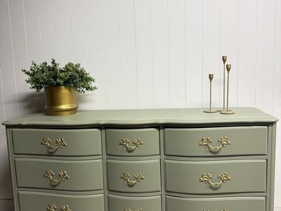 Olive green French Provincial Dresser