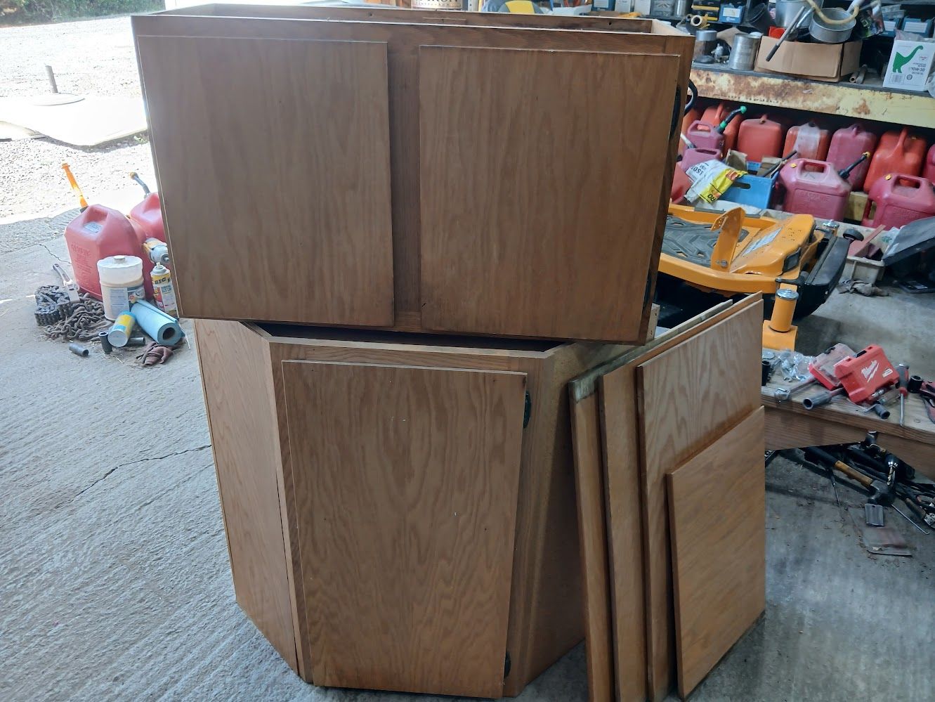 Oak cabinets